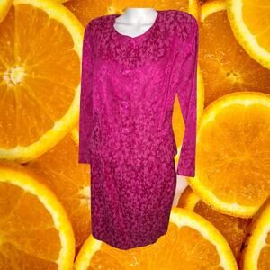 Vintage Melissa Pink Floral Skirt Suit Made in the USA Size 16